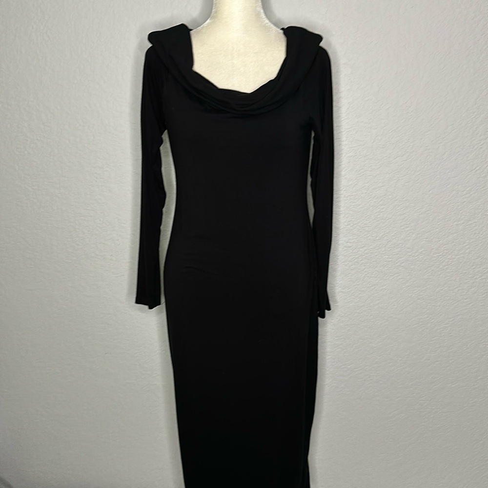 A Pea in the Pod Maternity Black Cowl Neck Dress Long Sleeves Medium